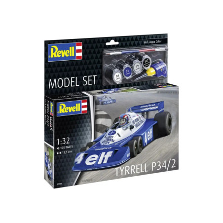 Revell Modellset Tyrrell P34/2 Rennwagen, Maßstab 1:32, mit Farben und Zubehör.