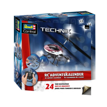 Revell Control RC Adventskalender-Box mit ferngesteuertem Hubschrauber auf der Vorderseite.