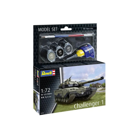 Revell Challenger 1 Modellbausatz 1:72, inklusive Farben, Kleber und Pinsel im Set.