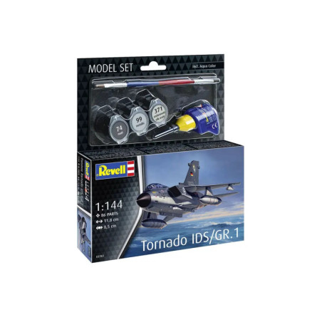 Revell Tornado IDS/GR.1 1:144 Modellset inkl. Farben, Pinsel und Kleber in der Verpackung.