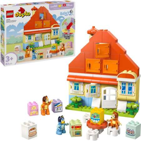 LEGO DUPLO Bluey Haus-Set mit Figuren, Bausteinen und Zubehör für Kinder ab 3 Jahren.