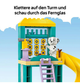 Bluey und Chloe auf dem Spielplatz