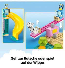 Bluey und Chloe auf dem Spielplatz