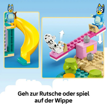 Bluey und Chloe auf dem Spielplatz