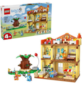 LEGO Bluey Familienhaus mit 382 Teilen, inklusive Haus, Baum, Zubehör und Bluey Figuren.