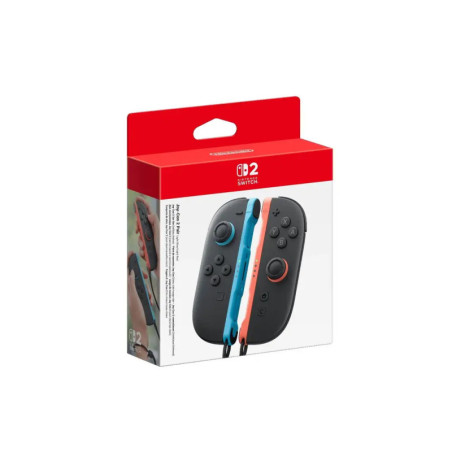 Nintendo Switch Joy-Con Controller in Originalverpackung, rot und blau, auf weißem Hintergrund.