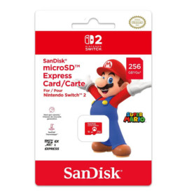 SanDisk microSD Express Card 256GB für Nintendo Switch mit Mario-Motiv auf der Verpackung.