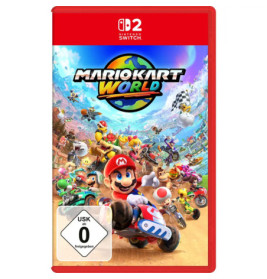Nintendo Switch Mario Kart World: Cover mit Mario und Freunden in bunten Karts, USK 0.