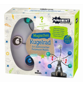 Schachtel des Magischen Kugelrad-Spielzeugs mit bunten Kugeln und wissenschaftlich inspiriertem Design.
