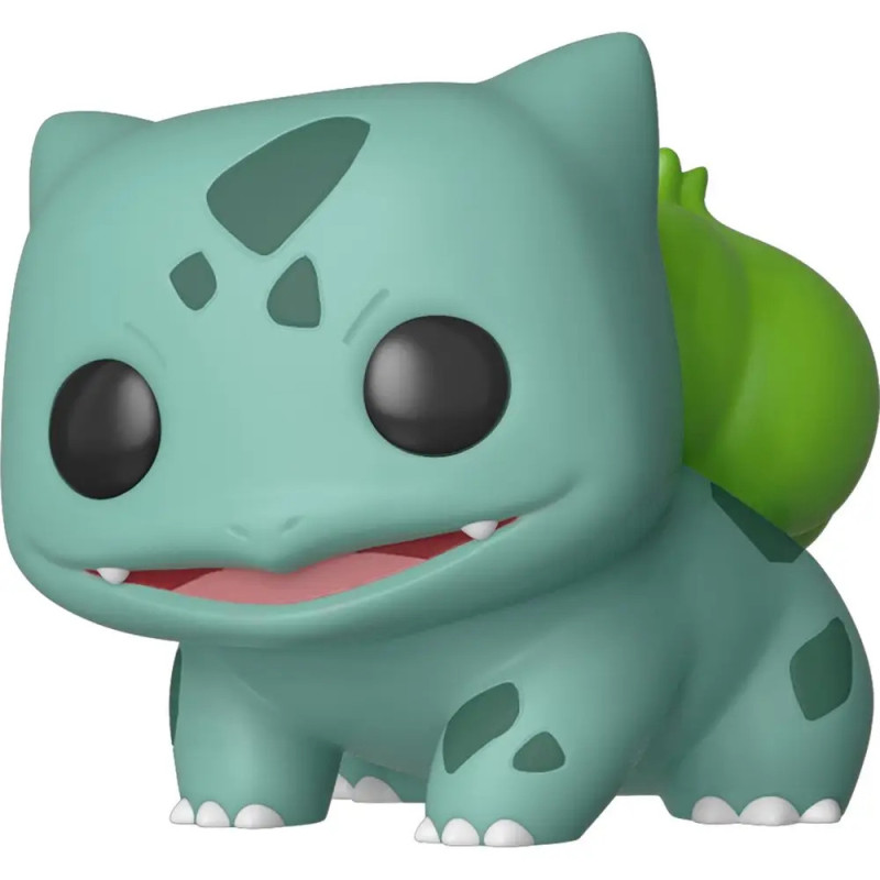 Vinylfigur eines grünen Bisasam-Pokémon mit großen schwarzen Augen und einem Blatt auf dem Rücken. Vinylfigur eines grünen Bisasam-Pokémon mit großen schwarzen Augen und einem Blatt auf dem Rücken.
