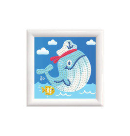 DIAMOND DOTZ® Original Diamond Painting   Whale Song   9,5 x 9,5 cm mit Bilderrahmen, Bastelset mit