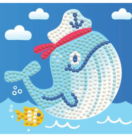 DIAMOND DOTZ® Original Diamond Painting   Whale Song   9,5 x 9,5 cm mit Bilderrahmen, Bastelset mit