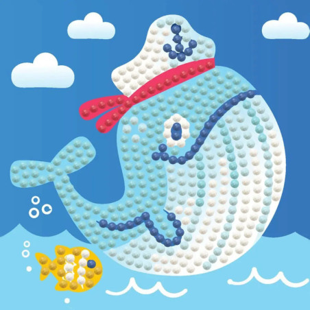 DIAMOND DOTZ® Original Diamond Painting   Whale Song   9,5 x 9,5 cm mit Bilderrahmen, Bastelset mit