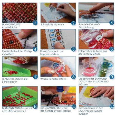 DIAMOND DOTZ® Original Diamond Painting   Happy Starfish   9,5 x 9,5 cm mit Bilderrahmen, Bastelset