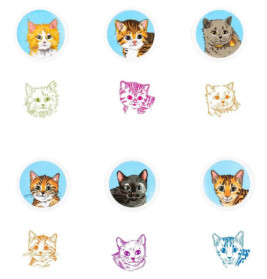 KATZENRASSEN STEMPEL SELBSTFÄRBEND