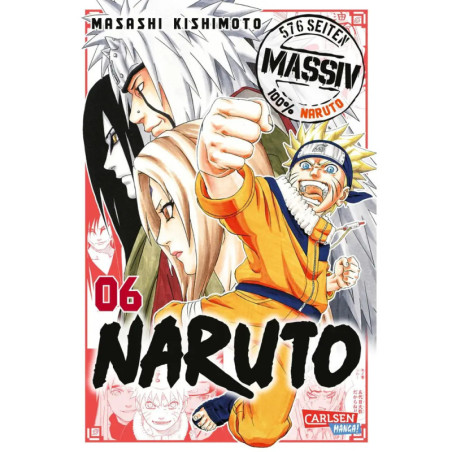 Cover von Naruto Band 6: Naruto schlägt nach vorne, im Hintergrund sind weitere Hauptfiguren zu sehen.