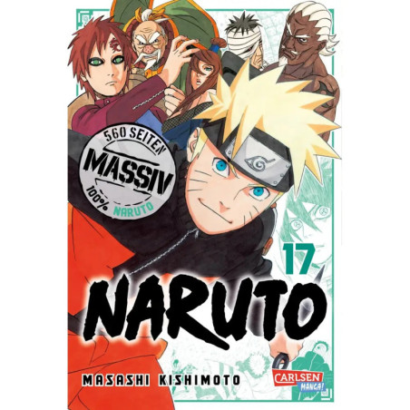Naruto Manga Band 17 Cover mit Naruto, Hauptfiguren, kräftigem Titel und leuchtenden Farben.