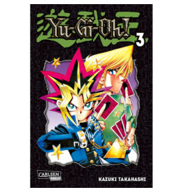 Cover von Yu-Gi-Oh! Manga Band 3 mit zwei Hauptfiguren, bunten Frisuren und Spielkarten.