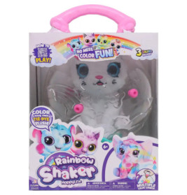 Rainbow Shaker Plüschset in Box, bunte Tierbilder, Aufschrift: Kein Farbchaos!.