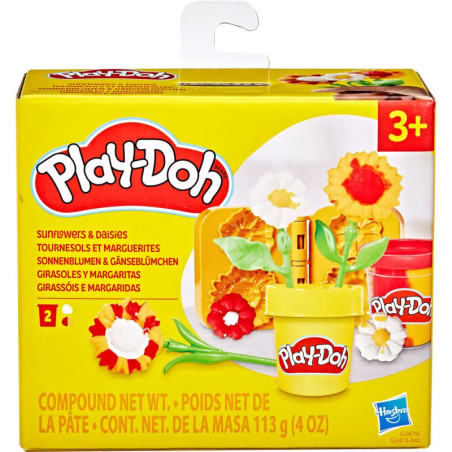 Play-Doh Sunflowers & Daisies Set mit gelber Knete und Blumenwerkzeugen für Kinder ab 3 Jahren.