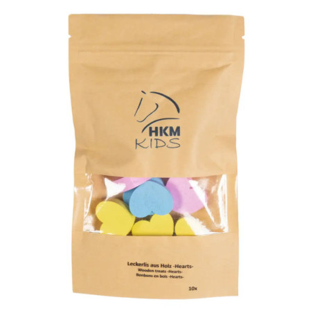 Leckerlis aus Holz -Hearts-gelb rosa aqu