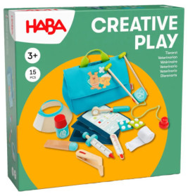 HABA Tierarzt-Set ab 3 Jahren: Spielzeug-Arztkoffer und medizinische Utensilien in der Box.