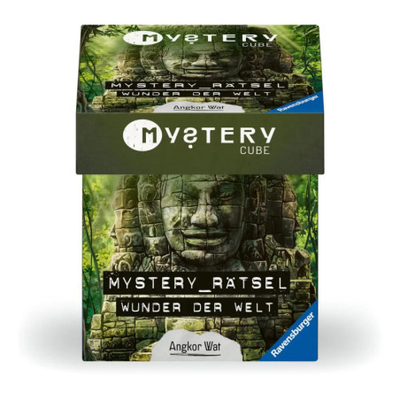 Eine Box mit der Aufschrift Mystery Rätsel Wunder der Welt und einem Angkor-Wat-Steinantlitz.