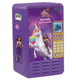 Lila elektronischer Safe mit Einhorn- und Mädchenmotiv, Display und Tastenfeld Kid Secrets, VTech.