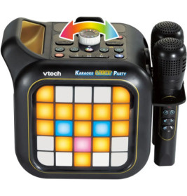 VTech Karaoke Light Party mit buntem Leuchtraster und zwei fest verbundenen Mikrofonen.