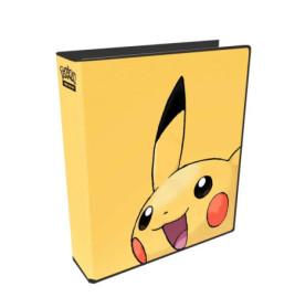 Gelber Ordner mit großem Pikachu-Gesicht und Ohren aus Pokémon auf dem Vorderdeckel.