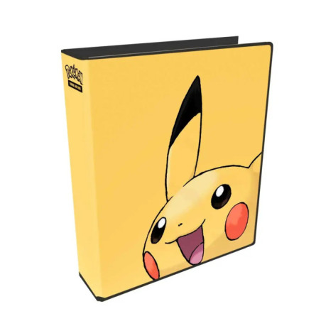 Gelber Ordner mit großem Pikachu-Gesicht und Ohren aus Pokémon auf dem Vorderdeckel.