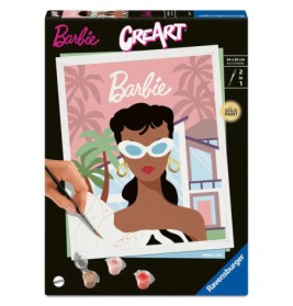 Barbie Malen-nach-Zahlen-Set mit stilvoller Barbie in Sonnenbrille und Ohrringen auf der Verpackung.