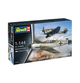 Revell Modellbausatz Messerschmitt Bf109E & Junkers Ju87B, Maßstab 1:144, 39 Teile.