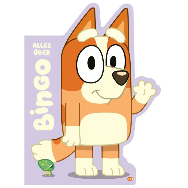 Bingo, der Cartoon-Hund, steht augenzwinkernd mit dem Schriftzug Alles über Bingo, daneben ein kleiner grüner Käfer.