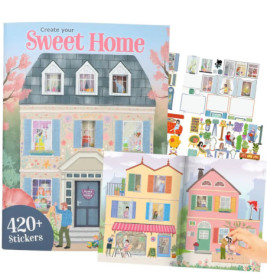 Stickerbuch Create your Sweet Home mit über 420 Stickern und illustrierten Wohnszenen.