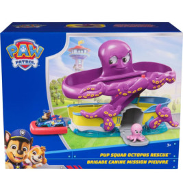 PAW Patrol Pup Squad Octopus Rescue Set mit großem lila Oktopus und kleinen Hundefiguren in der Box.