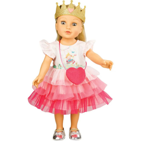 Kleid''Prinzessin Emily'' mit  Herztasche und Krone Gr.35-45