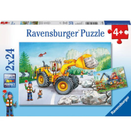 Ravensburger 78028 Puzzle: Bagger und Waldtraktor 2x24 Teile