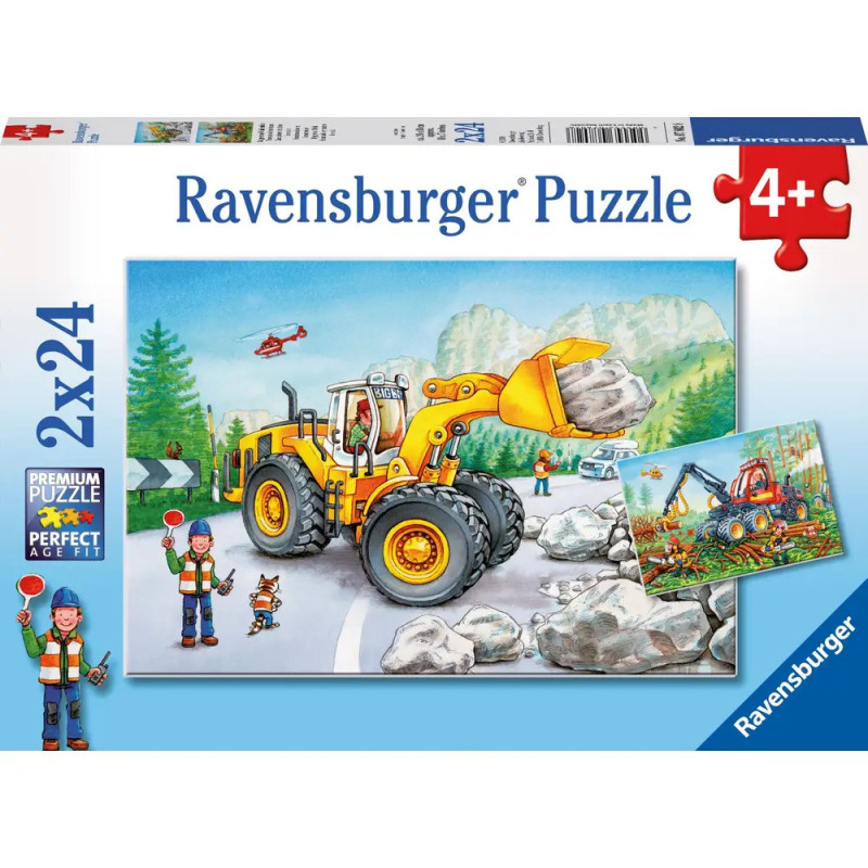 Ravensburger 78028 Puzzle: Bagger und Waldtraktor 2x24 Teile Ravensburger 78028 Puzzle: Bagger und Waldtraktor 2x24 Teile