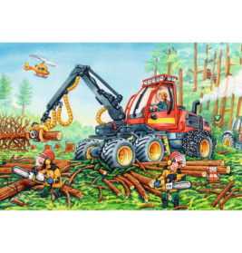 Ravensburger 78028 Puzzle: Bagger und Waldtraktor 2x24 Teile