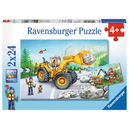 Ravensburger 78028 Puzzle: Bagger und Waldtraktor 2x24 Teile Ravensburger 78028 Puzzle: Bagger und Waldtraktor 2x24 Teile