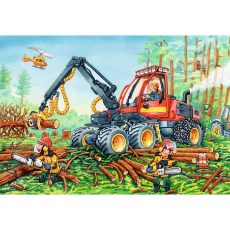 Ravensburger 78028 Puzzle: Bagger und Waldtraktor 2x24 Teile Ravensburger 78028 Puzzle: Bagger und Waldtraktor 2x24 Teile