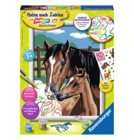 Ravenburger 28326 Malen nach Zahlen Pferd mit Fohlen         D Malen nach Zahlen Serie Pferd