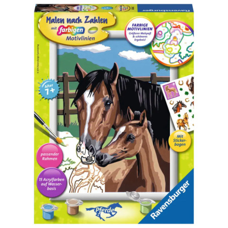 Ravenburger 28326 Malen nach Zahlen Pferd mit Fohlen         D Malen nach Zahlen Serie Pferd