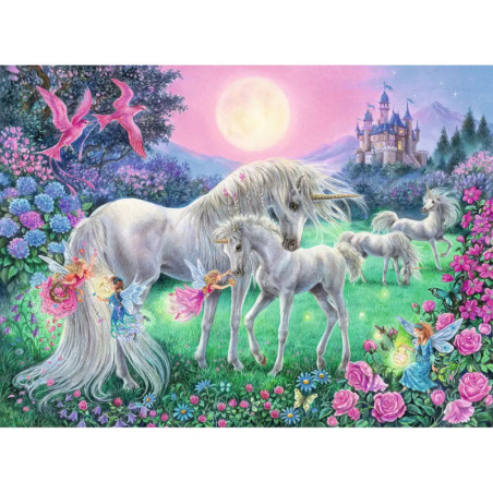 Ravenburger 13670 Puzzle Einhörner im Mondschein 100/200 Teile XXL