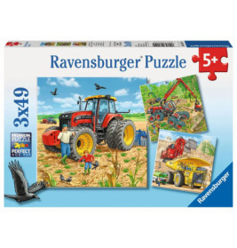 Ravensburger 080120 Kinderpuzzle Große Maschinen 3 x 49 Teile