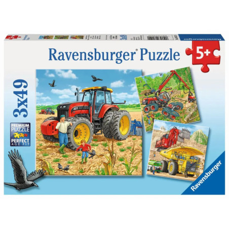 Ravensburger 080120 Kinderpuzzle Große Maschinen 3 x 49 Teile Ravensburger 080120 Kinderpuzzle Große Maschinen 3 x 49 Teile