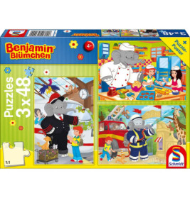 Kinderpuzzle Benjamin Blümchen, Im Einsatz, 3 x 48 Teile