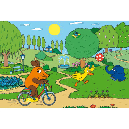 Schmidt Spiele Kinderpuzzle Viel Spaß mit der Maus, 3x48 Teile
