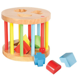SpielMaus Holz Steckbox, rund, 6 Steine